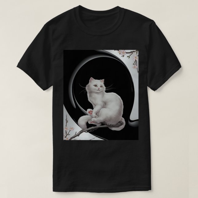 Japanische Katze im ukio-Stil T-Shirt (Design vorne)