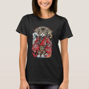 Japanische Katze in einem traditionellen Kimono - T-Shirt