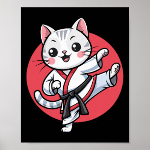 Japanische Katze Karate Kawaii Jiu Jitsu Women Gir Poster