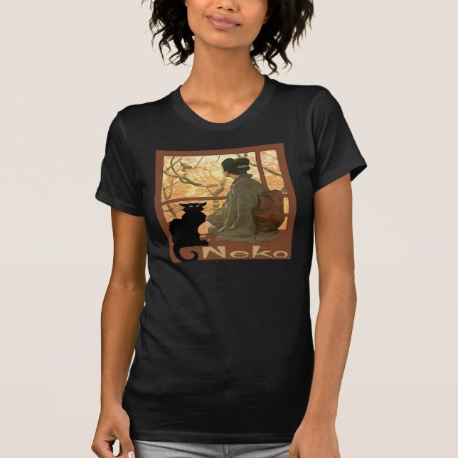 Japanische Katze Neko T-Shirt (Vorderseite)