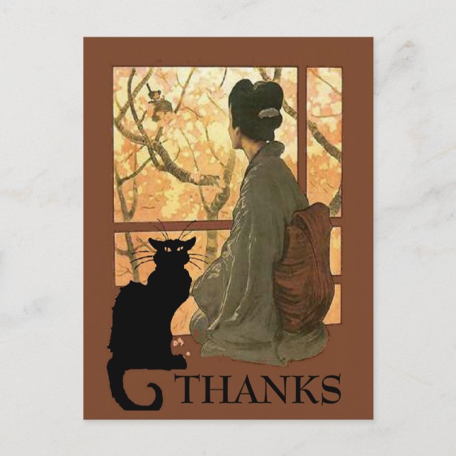 Japanische Katze Neko, Text bearbeiten Postkarte (Vorderseite)