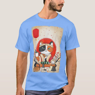 Japanische Katze Sushi Cherry Blossom T-Shirt