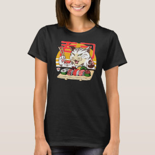 Japanische Katze Sushi Master Cat Katze isst Sushi T-Shirt
