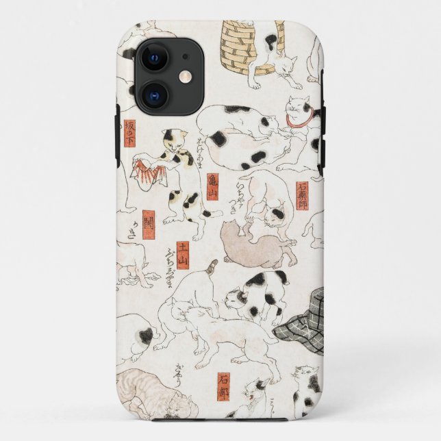 Japanische Katzen Case-Mate iPhone Hülle (Rückseite)