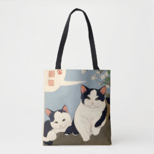 Japanische Katzen Kirschblütenbaum-Tragetasche