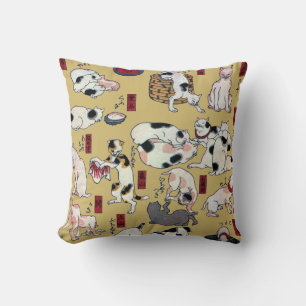 Japanische Katzen, Kuniyoshi, Ukiyo-e Kissen