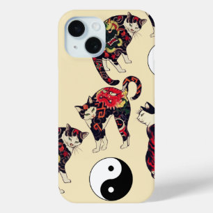 JAPANISCHE KATZEN, ROTE TATTOOS, YIN YANG Case-Mate iPhone HÜLLE