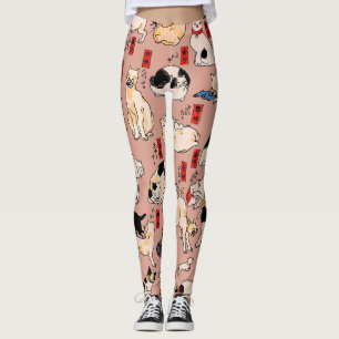 Japanische Katzen Ukiyo-e Art Funny Leggings