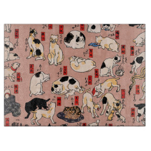 Japanische Katzen Ukiyo-e Art Funny Schneidebrett