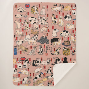 Japanische Katzen Ukiyo-e Art Funny Sherpadecke