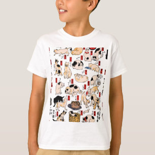 Japanische Katzen Ukiyo-e Art Funny T-Shirt