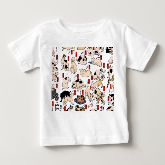 Japanische Katzen Ukiyo-e Funny kitty Baby T-shirt (Vorderseite)
