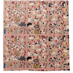 Japanische Katzen Ukiyo-e Funny kitty Duschvorhang