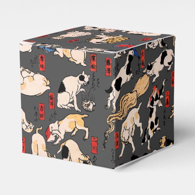 Japanische Katzen Ukiyo-e Funny kitty Geschenkschachtel (Vorderseite)