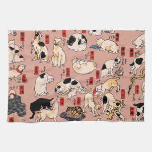 Japanische Katzen Ukiyo-e Funny kitty Geschirrtuch