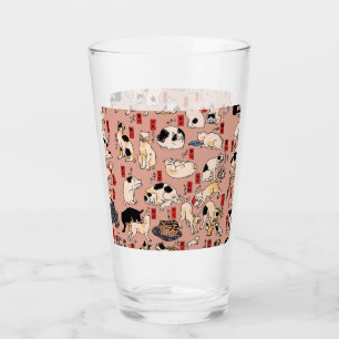 Japanische Katzen Ukiyo-e Funny kitty Glas