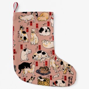 Japanische Katzen Ukiyo-e Funny kitty Kleiner Weihnachtsstrumpf