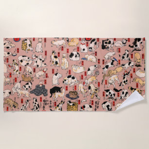 Japanische Katzen Ukiyo-e Funny kitty Strandtuch