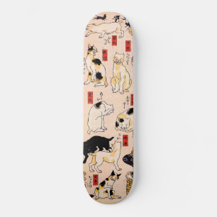 Japanische Katzen von Utagawa Kuniyoshi Skateboard