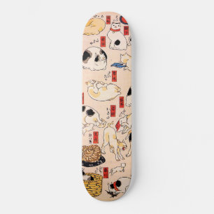 Japanische Katzen von Utagawa Kuniyoshi Skateboard