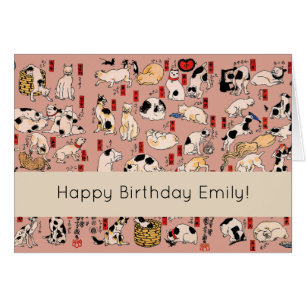 Japanische Katzen Woodblock ukiyo-e Vintag Kitty