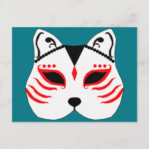 Japanische Katzenmaske Postkarte