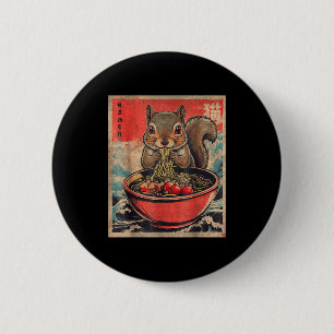 Japanische Kawaii-Eichhörnchen, die Ramen-Anime-Ge Button