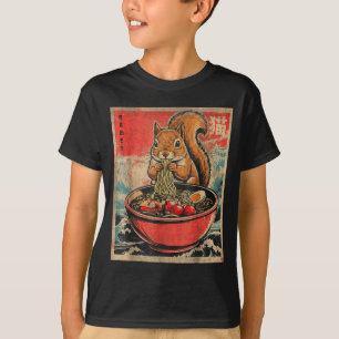 Japanische Kawaii-Eichhörnchen, die Ramen-Anime-Ge T-Shirt