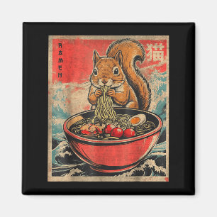 Japanische Kawaii-Eichhörnchen essen Ramen Anime-G Magnet
