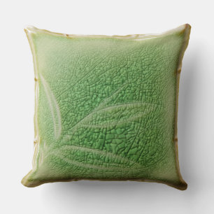 Japanische Keramik-Fliesen mit Bambusgrün Kissen