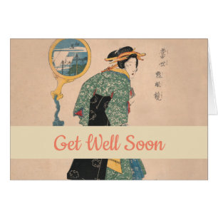 Japanische Kimono Frau: Ukiyo-e Woodblock Print