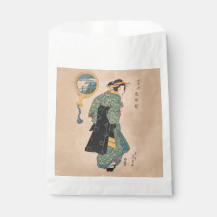 Japanische Kimono Frau: Ukiyo-e Woodblock Print Geschenktütchen