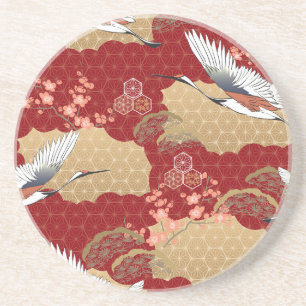 Japanische Kimono-Kirschblüten Getränkeuntersetzer