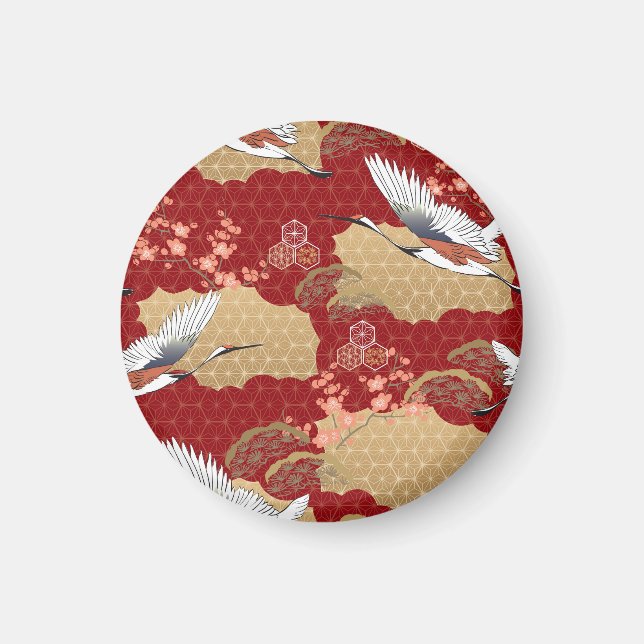 Japanische Kimono-Kirschblüten Magnet (Vorne)