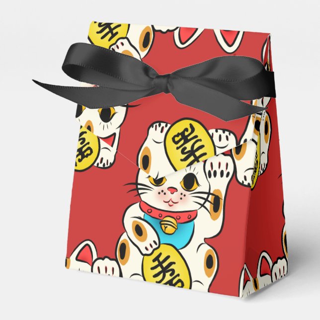 Japanische Kimono Muster Gunst Box maneki neko Geschenkschachtel (Vorderseite)