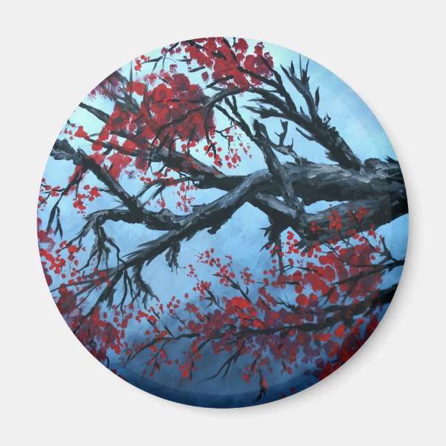 Japanische Kirschblüte Blume Magnet (Vorne)