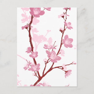 Japanische Kirschblüte, sanfte rosa Blume, Postkarte