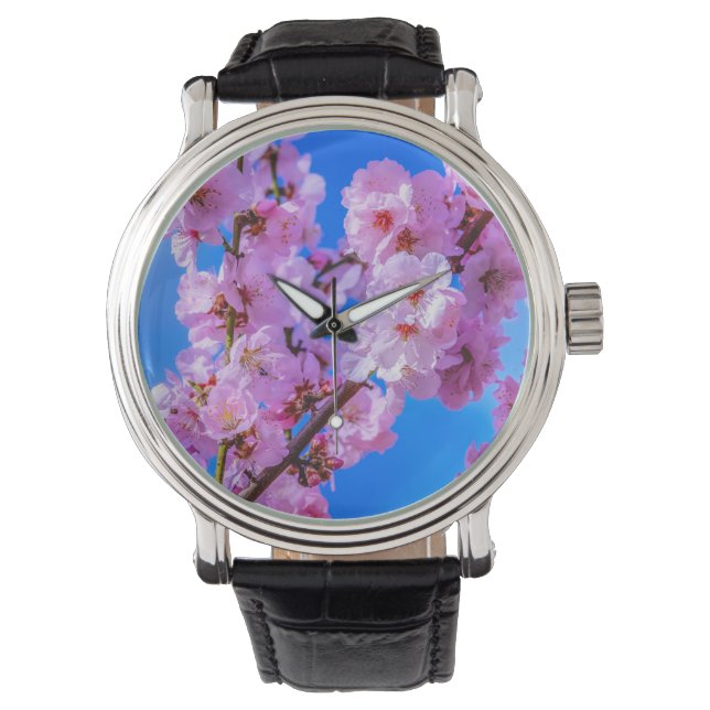 Japanische Kirschblüten 13 Armbanduhr (Vorderseite)