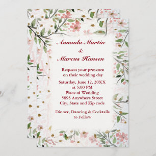 Japanische Kirschblüten-Blume Hochzeit Einladung