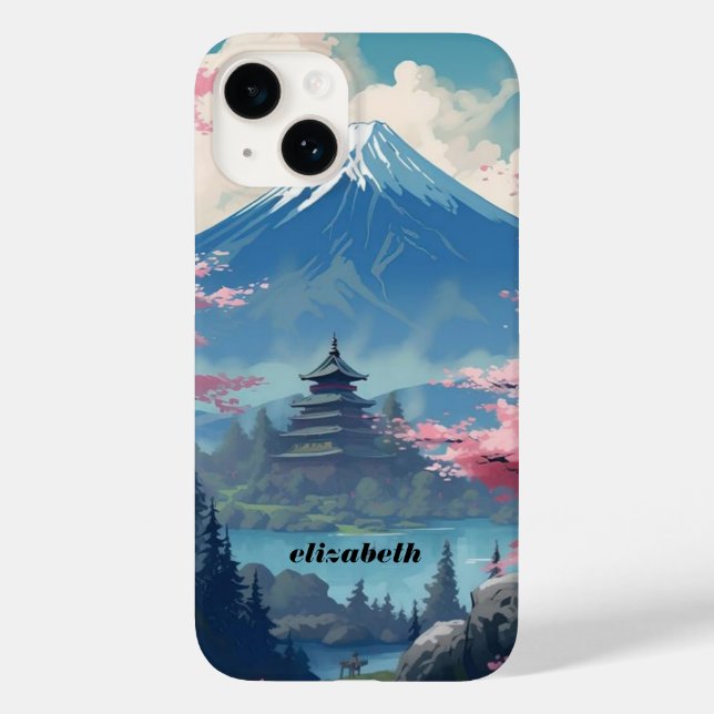 Japanische Kirschblüten Gebirge I Telefonzelle Case-Mate iPhone Hülle (Rückseite)
