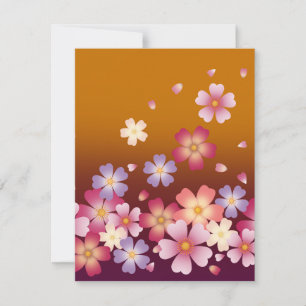 Japanische Kirschblüten Gold & Pflaume Mitteilungskarte