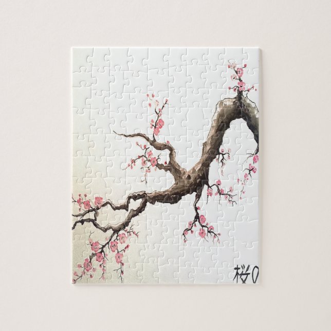 Japanische Kirschblüten Puzzle (Vertikal)