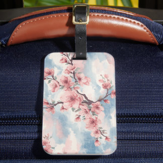 Japanische Kirschblüten-Rosa-Blau Gepäckanhänger