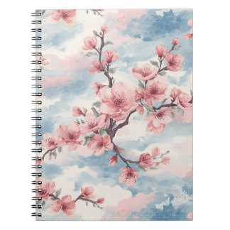 Japanische Kirschblüten-Rosa-Blau Notizblock