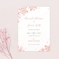 Japanische Kirschblüten Save the Date Hochzeit
