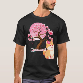Japanische Kirschblüten-Shiba-Inu-Sakura-Blume T-Shirt