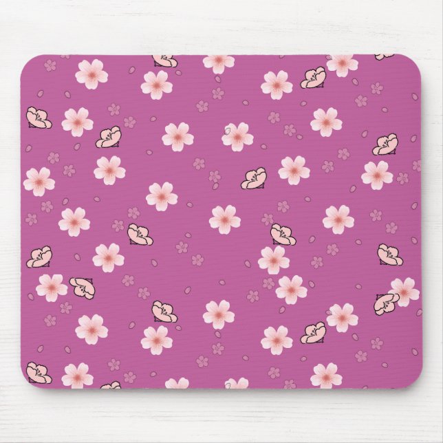 Japanische Kirschblüten und Petalen v3 Mousepad (Vorne)