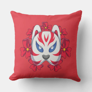 Japanische Kitsune-Fuchsmaske-Wurfkissen Kissen