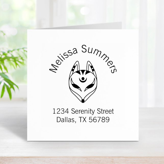 Japanische Kochnische Fox Maske-Adresse Gummistempel (Von Creator hochgeladen)