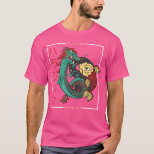 Japanische Koi Carp Fish Dragon ästhetische Kunst T-Shirt